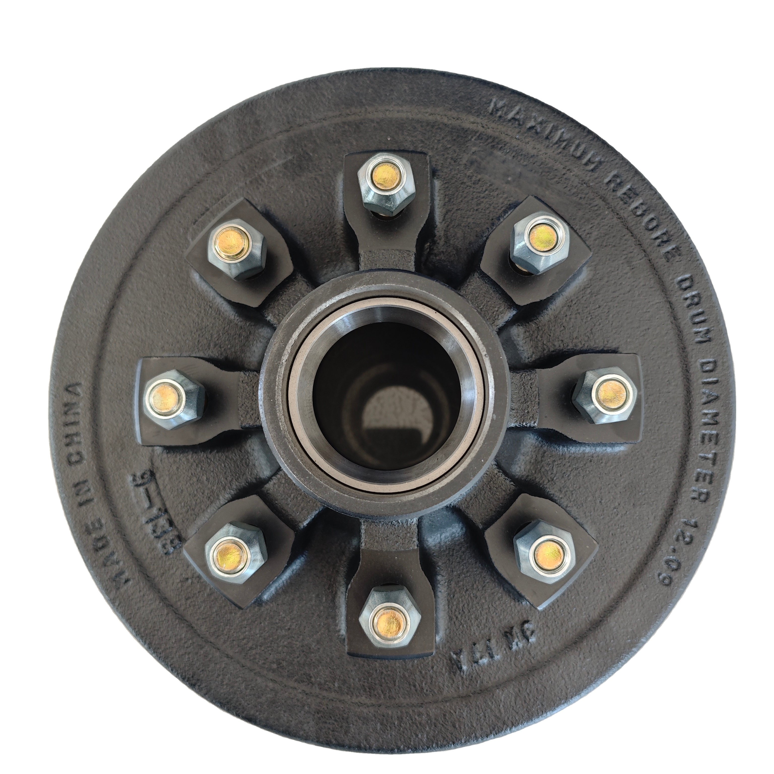 Trailer Drum Hub Kit 8 Lug Bolt on 6.5" Inch Trailer Brake Drum Hub 12" Wheel Hub Bearing for Rv Boat Camper Trailer